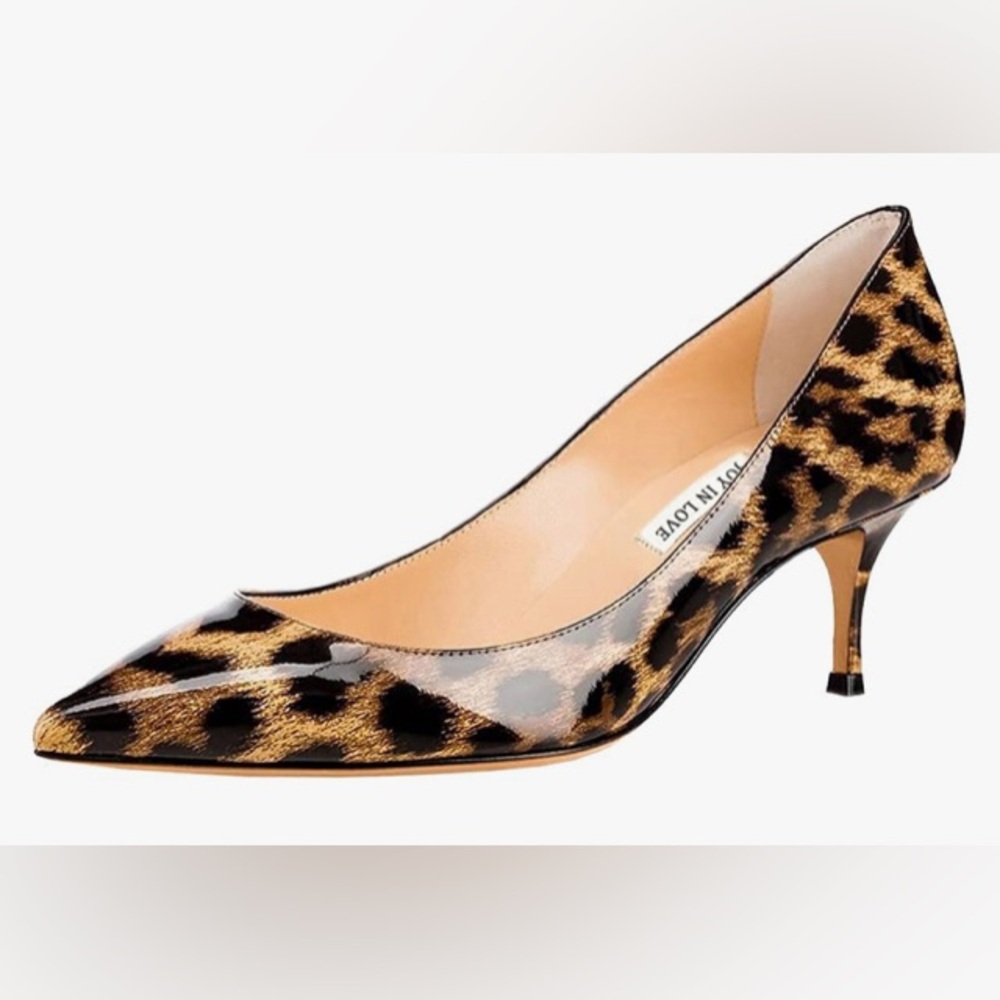 NIB Patent Leopard Print High Heels